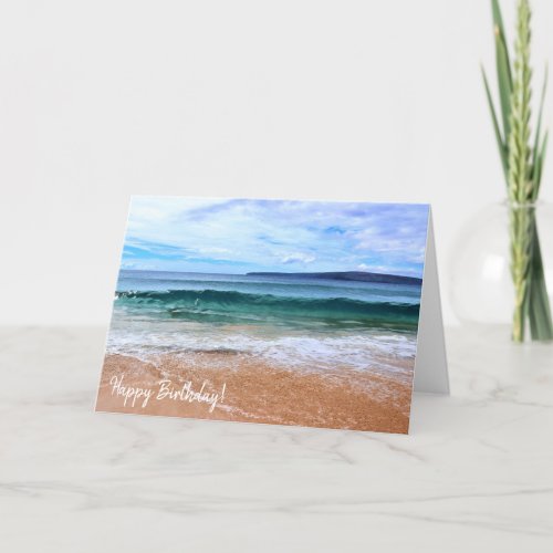 Maui Beach and Waves Birthday Card