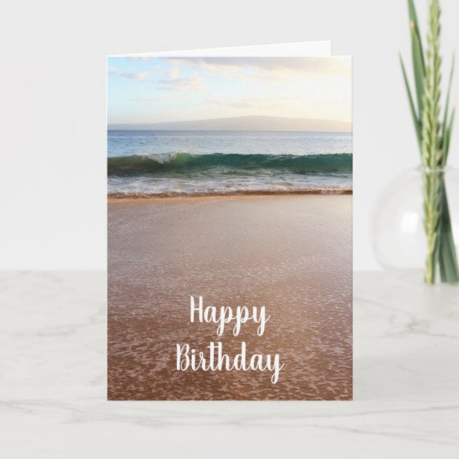 Maui Beach and Waves Birthday Card (Front)