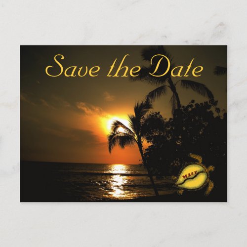 Maui Beach Shoreline Wedding Announcement Postcard