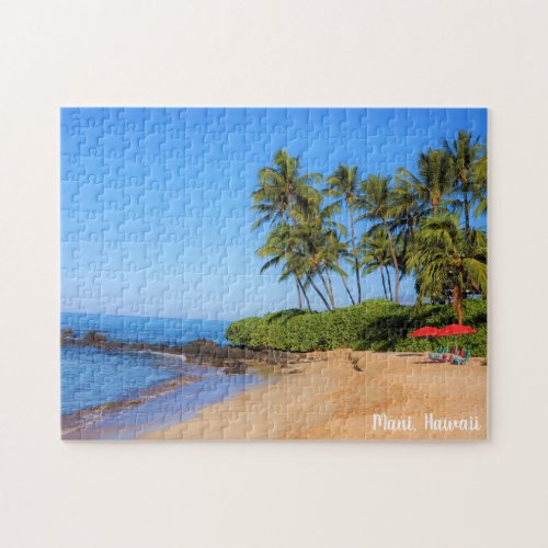 Maui Beach Umbrellas Jigsaw Puzzle