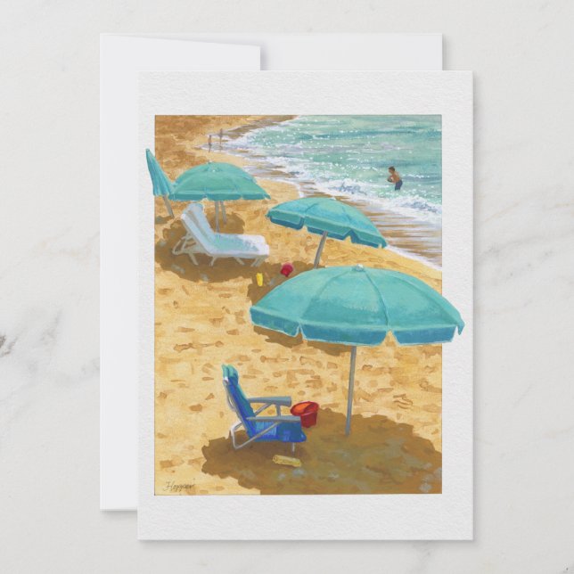 Maui Beach Umbrellas - Kapalua Bay Holiday Card (Front)