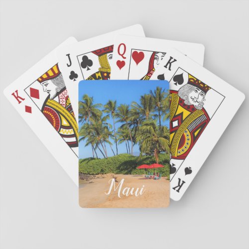 Maui Beach Umbrellas Playing Cards