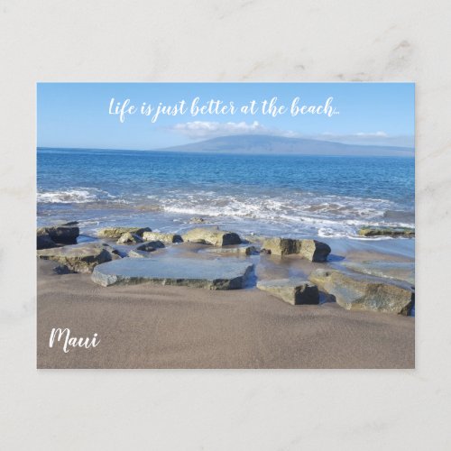 Maui Beach  Waves Postcard