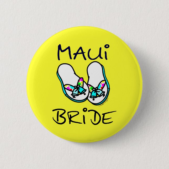 Maui Bride Pinback Button (Front)