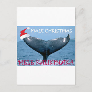 MAUI CHRISTMAS "MELE KALIKIMAKA" WHALE TAIL CARD