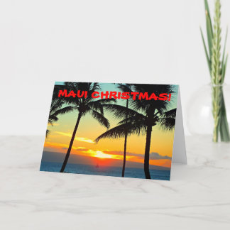 "MAUI CHRISTMAS" MERRY CHRISTMAS ISLAND STYLE HOLIDAY CARD