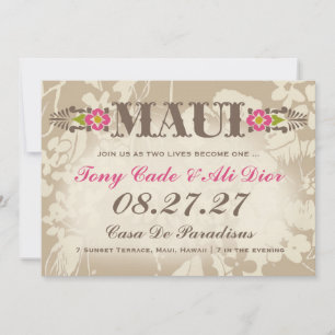 MAUI Destination Tropical Floral Linen Invitation