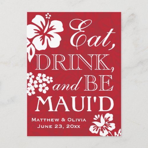 Maui Destination Wedding Save the Date Postcard