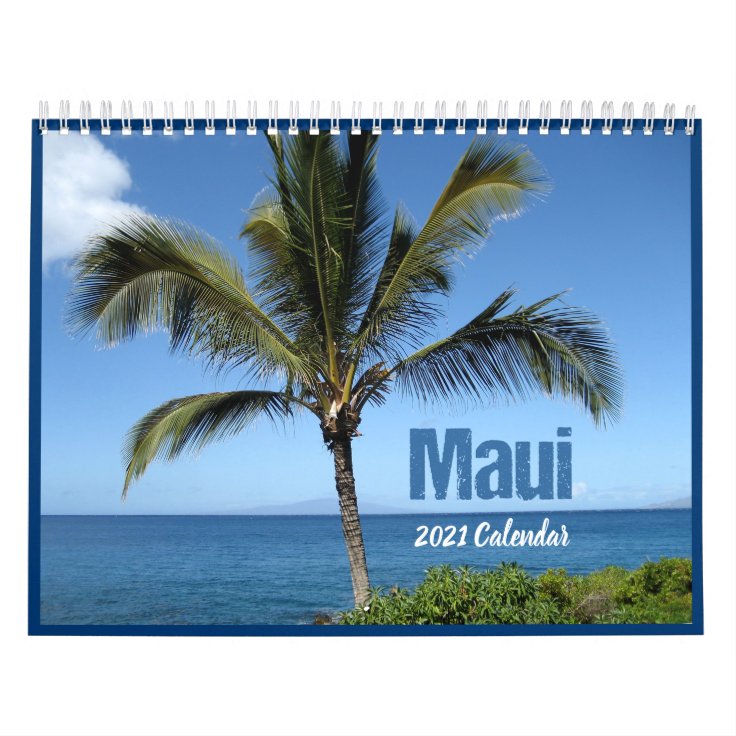 Maui Hawaii 2021 Beautiful Beach Wall Calendar | Zazzle