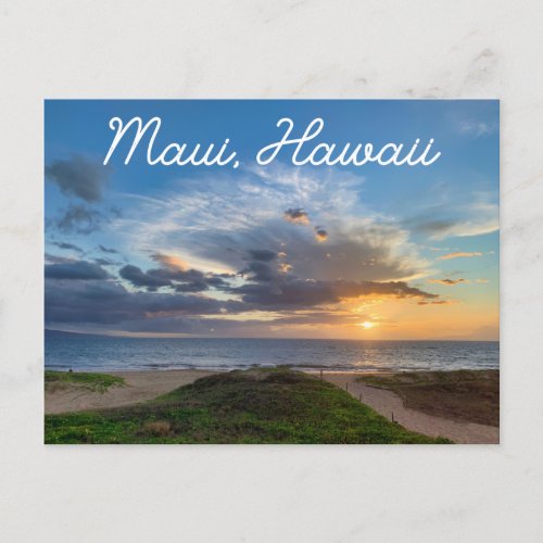 Maui Hawaii Aloha Sunset Beach Postcard