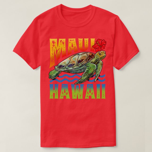 Maui Hawaii Aloha Turtle Summer Vacation Surfer Gi T-Shirt (Design Front)
