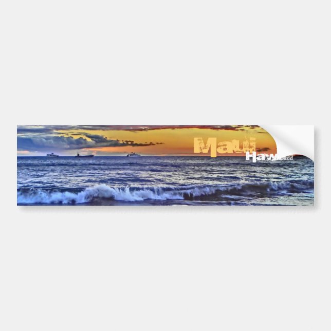 Maui Hawaii beach bumpersticker Bumper Sticker (Front)