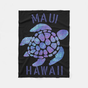 Maui, Hawaii Beach Design _ Tribal Turtle Gift Fleece Blanket