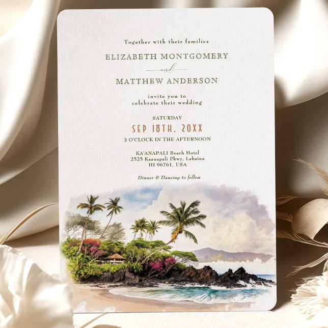 Maui Hawaii Beach Destination Wedding Invitation (Creator Uploaded)