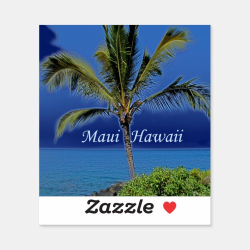 Maui Hawaii Beach Palm Tree Photography Sticker