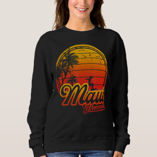 Maui Hawaii Beach Palm Tree Summer Vacation Surfin Sweatshirt
