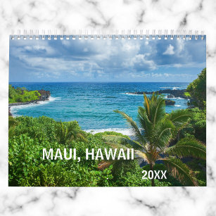 Maui Hawaii Beaches Waterfall Landscapes  Calendar