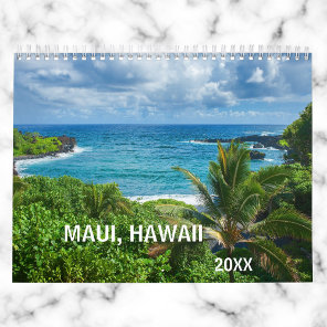 Maui Hawaii Beaches Waterfall Landscapes  Calendar