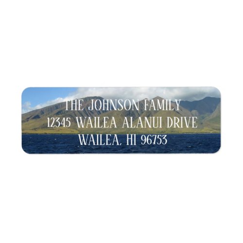 Maui Hawaii Beautiful Mountains Ocean Label