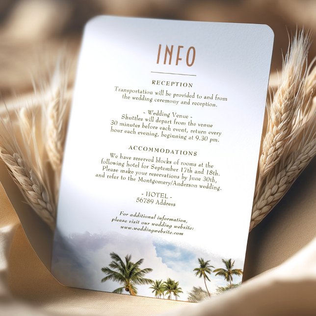 Maui Hawaii Destination Insert INFO Details Invitation (Creator Uploaded)