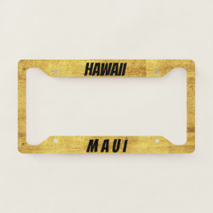 Maui Hawaii Golden License Plate Frame