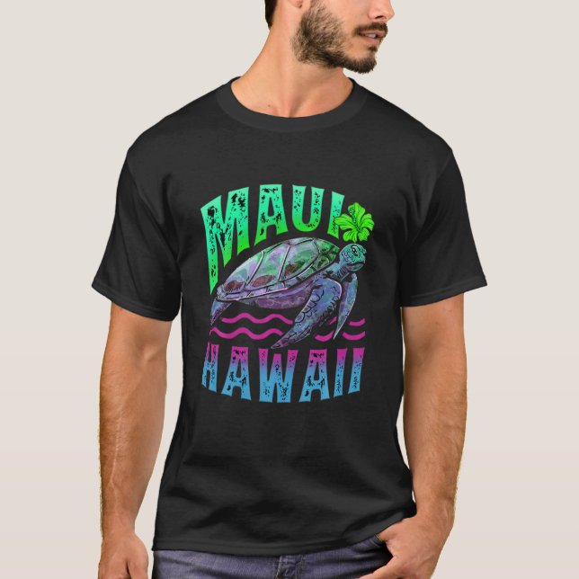 Maui Hawaii Hawaiian Tropical Island Sea Turtle Vi T-Shirt (Front)