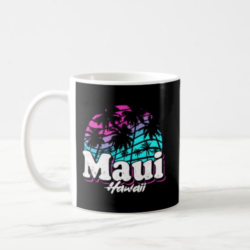 Maui Hawaii Hi Hawaiian Beach 70S Palm Tree Coffee Mug