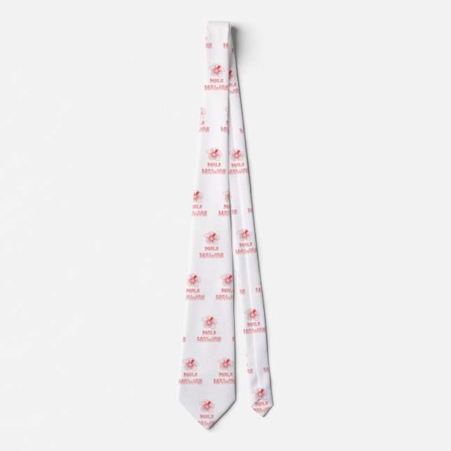 Maui Hawaii Hibiscus Flower Neck Tie (Front)