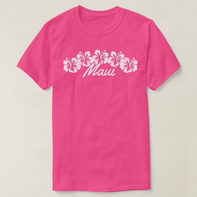 Maui Hawaii Hibiscus Flowers Hawaiian Islands Surf T-Shirt (Design Front)