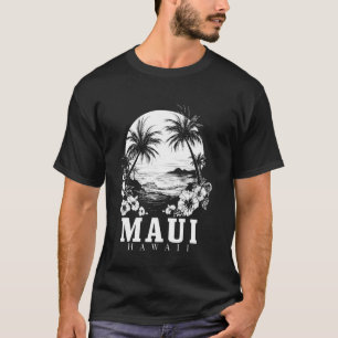 Maui Hawaii Hibiscus Hawaiian Flowers Souvenir Sur T-Shirt