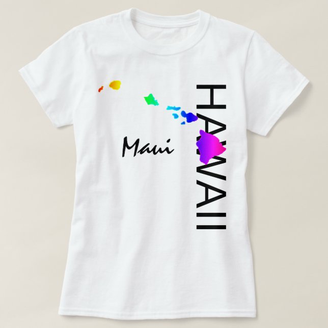 MAUI - HAWAII ISLANDS NEON RAINBOW T-Shirt (Design Front)