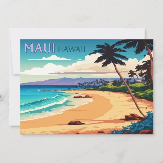 Maui Hawaii Kaanapali Beach Vintage Retro (Front)