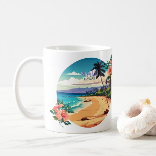 Maui Hawaii Kaanapali Beach Vintage Retro Coffee M Coffee Mug