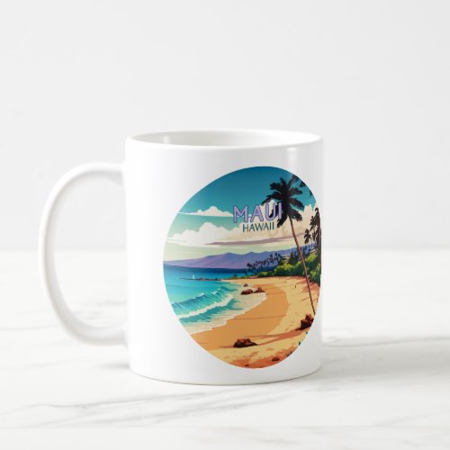 Maui Hawaii Kaanapali Beach Vintage Retro Coffee Mug