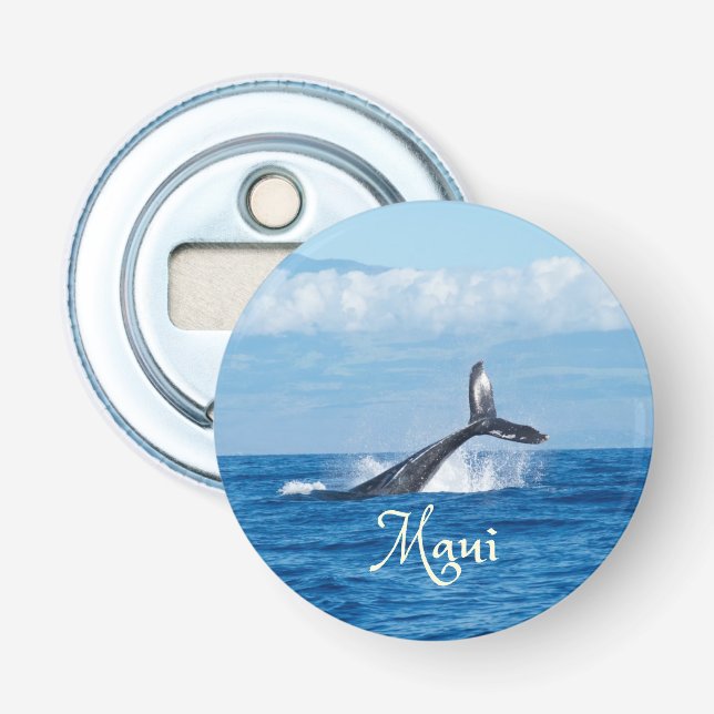 Maui Hawaii Ocean Whale Tail Bottle Opener (Front)