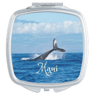 Maui Hawaii Ocean Whale Tail Compact Mirror