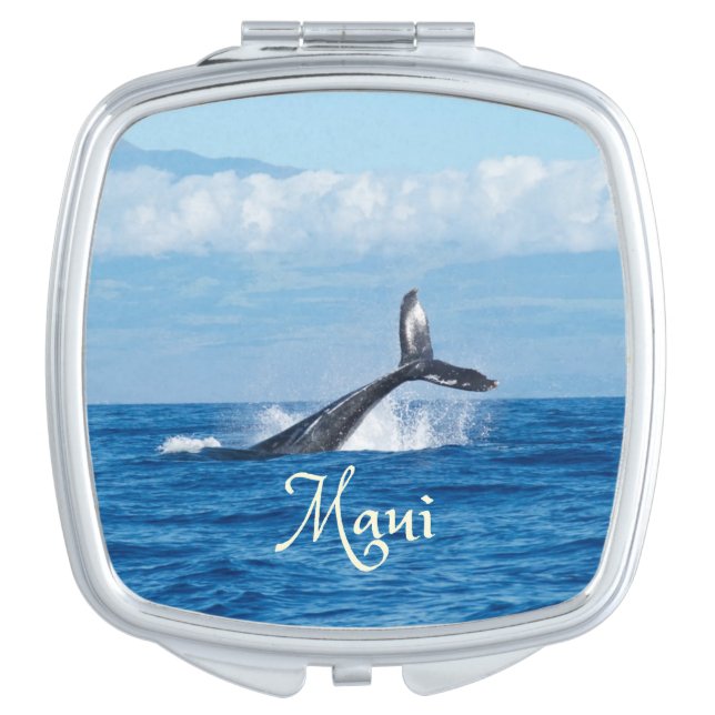 Maui Hawaii Ocean Whale Tail Compact Mirror (Front)