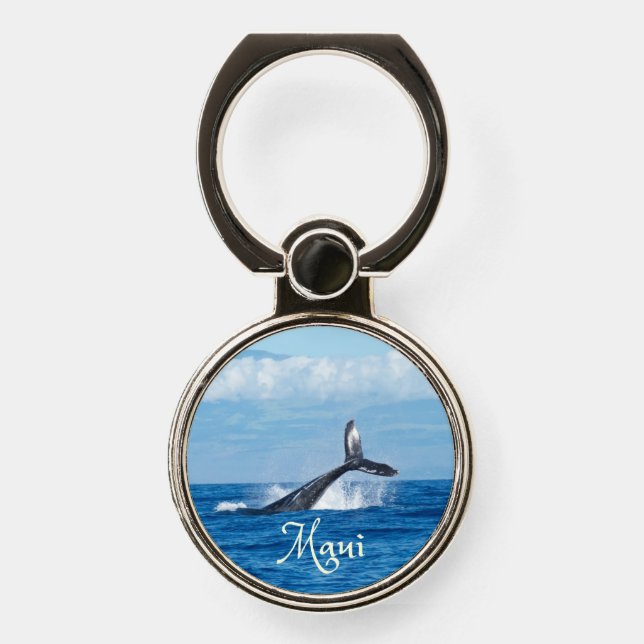 Maui Hawaii Ocean Whale Tail Phone Ring Stand (Front)