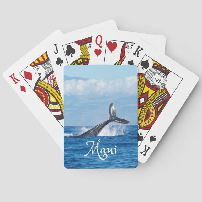 Maui Hawaii Ocean Whale Tail Poker Cards (Back)