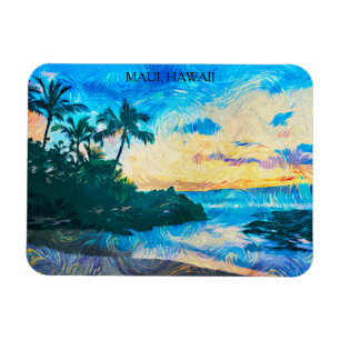 Maui Hawaii Oil Paint Illustration travel Magnet