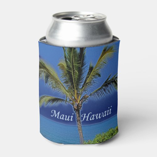 Maui Hawaii Palm Tree Ocean Photography Can Cooler