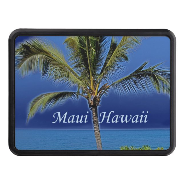 Maui Hawaii Palm Tree Ocean Photography Hitch Cover (Front)