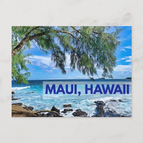 Maui Hawaii Palm Tree Postcard