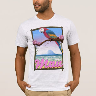 Maui Hawaii parrot tropical travel poster T-Shirt