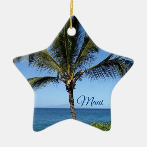 Maui Hawaii Photography Beautiful Ocean Christmas Ceramic Ornament