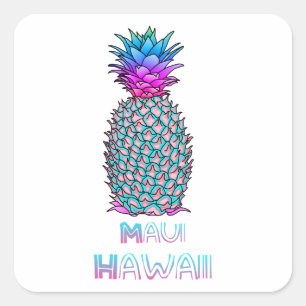 Maui Hawaii Pineapple Square Sticker