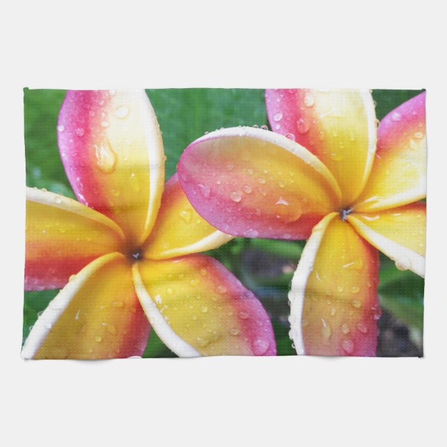 Maui Hawaii Plumeria Flowers Towel (Horizontal)