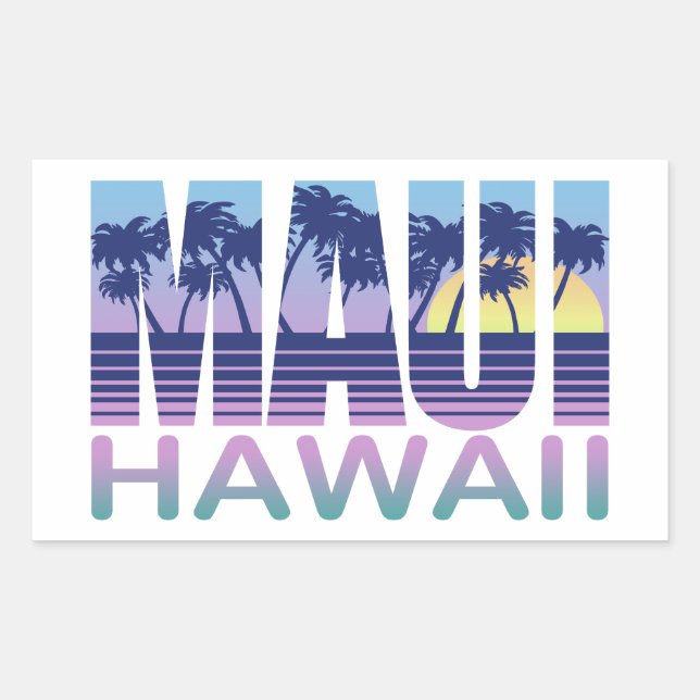 Maui Hawaii Rectangular Sticker (Front)