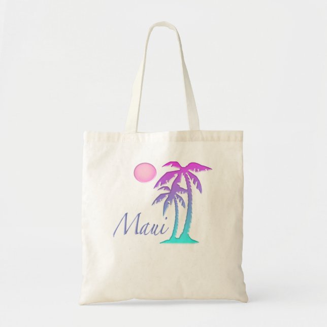 Maui Hawaii Souvenir Palm Tree Hawaiian Island Sun Tote Bag (Front)