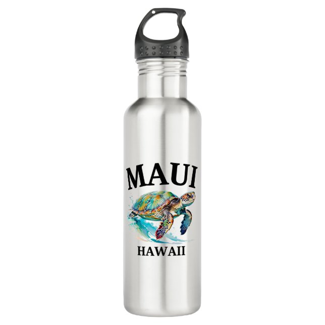 MAUI HAWAII STAINLESS STEEL WATER BOTTLE (Front)